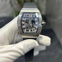 Montre sport mécanique de luxe automatique ultra-fine en titane avec cadran squelette de forme tonneau, modèle Premium RM