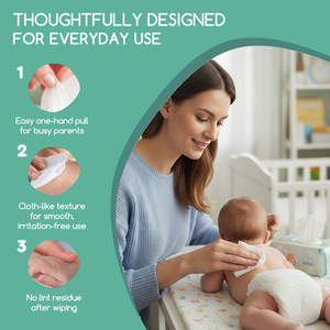 Vente en gros de lingettes pour bébés 100% biodégradables, non <span class=keywords><strong>parfum</strong></span>ées, écologiques, 80 pièces, OEM, échantillons gratuits, Toallitas Humedas <span class=keywords><strong>Bebe</strong></span> - Product Image 5