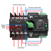 TOMZN Rail DIN 3 phases ATS pour PV 4P 63A 100A 125A 230V Commutateur de transfert automatique double alimentation Sélecteur électrique Interrupteur ininterrompu