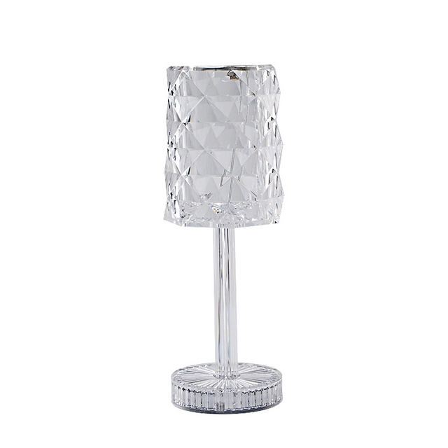 Romantic Rose Desk Lamp Crystal Rechargeable Touch LED Table Lamp for Master Bedroom Sleep Bedside Bartending Viral