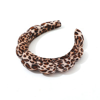 Serre-tête large et souple pour femme, style bohème rétro, imprimé léopard, rembourré en éponge, accessoire de mode pour tous les jours et les fêtes