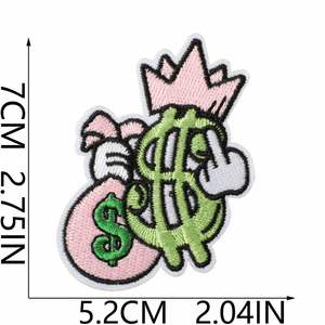 Patch brodé créatif thermocollant motif dollar, crâne, billet de banque, ballon pour décoration DIY - Product Image 5