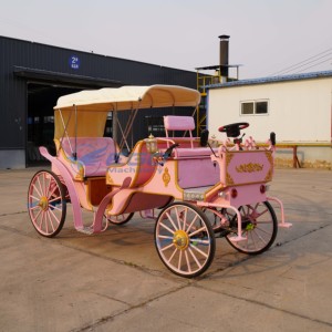 รถม้าชมวิว รถม้าไฟฟ้า สีชมพู รถม้างานแต่งงานสุดโรแมนติก รถม้าชมวิวสไตล์คลาสสิก รถบัสชมวิว ขายดี - Product Image 5