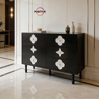 Meuble de rangement mural 6 tiroirs de luxe léger français pour salon, buffet, console de présentation italienne pour entrée