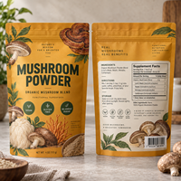 Sachet Doypack Personnalisé Imprimé pour Poudre de Champignons avec Fermeture Éclair, Emballage Alimentaire en Mylar, Refermable et Anti-Humidité