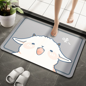 Alfombra de Baño de Tierra de Diatomeas con Diseño de Conejo de Dibujos Animados, Rectangular, Absorbente, Antideslizante, de Secado Rápido, para Baño, Cocina, Inodoro - Product Image 4