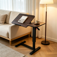 Bureau d'appoint pliable hydraulique réglable en hauteur, moderne, minimaliste, multifonctionnel, pour chambre à coucher, en bois
