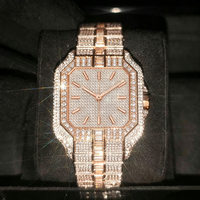 Montre de luxe pour homme avec diamants, style hip-hop, bicolore, design glacé, VVS1 Moissanite, automatique, mécanique, avec certificat GRA