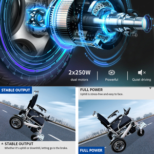 軽量アルミ合金折りたたみ式ポータブル電動車椅子障害者用 - Product Image 6