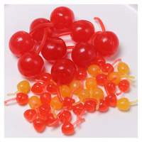 100 stuks 3D Mini Fruit Kersen Cabochons Miniatuur Simulatie Kersen Kunstmatige Decoraties voor Feestdecoratie Huis Keuken Slime Top