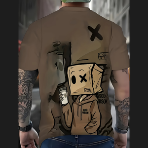 T-Shirt da Uomo Personalizzata con Stampa 3D di Motivi <span class=keywords><strong>Anime</strong></span> e Cartoni, Collo Tondo, Vestibilità Comoda in Poliestere - Product Image 3