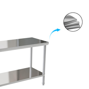 شركة مصنِّعة من الفولاذ المقاوم للصدأ ، طاولة عمل تجارية لمطبخ فاخر من الفولاذ المقاوم للصدأ للمطاعم والفنادق من الفولاذ المقاوم للصدأ - Product Image 2