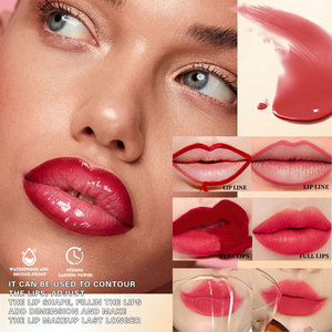 ลิปสติกแบบ 2 in 1 หัวคู่ 4 สี กันน้ำ ติดทนนาน ลอกออกได้ แบรนด์ส่วนตัว สีธรรมชาติ กันเหงื่อ ลอกออกได้ ใช้ได้กับคิ้ว - Product Image 3
