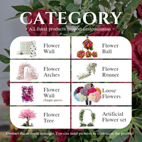 Arche florale artificielle avec roses rouges et verdure, décoration personnalisable pour cérémonie de mariage