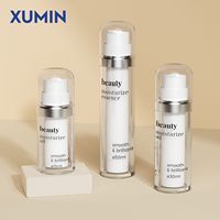 Flacon pompe sans air rechargeable personnalisé 15ml 30ml 50ml, ensemble de flacons cosmétiques de voyage blancs de luxe pour soins de la peau