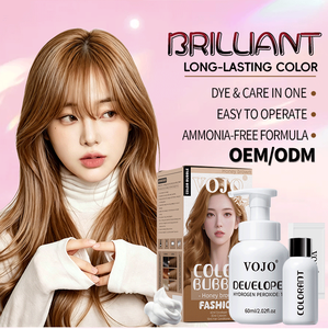 VOJO Pewarna Rambut Bubble Grosir 12 Pilihan Warna Bebas Amonia & Formula Tumbuhan Lembut Tahan Lama Menutup Uban OEM Label Pribadi - Product Image 2