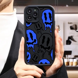 Nouvelle Coque de Téléphone Populaire au Design Visage de Fantôme Bleu pour iPhone 15 17 Pro Max 14 13 12 – Coque Personnalisée Antichoc Effet Bonbon - Product Image 3