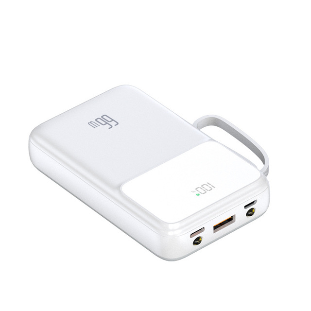 Mini 10000mAh Power Bank Large Capacity Fast Charging 22.5W Portable Compact PVC Digital Display Includes Data Cable Custom Logo