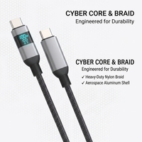 Cable Tipo-C TKT en Oferta, Cable de Sincronización de Datos USB-C con Pantalla LED Inteligente Mejorada, Cargador PD de Alta Velocidad de 100 W para iPad y Android
