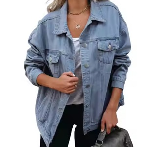 High Quality Women Clothing <b>Custom</b> <b>Denim</b> <b>Jackets</b> Autumn Winter <b>Jackets</b> Washed Vintage <b>Denim</b> <b>Jackets</b> Women - Product Image 1