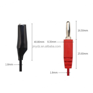 Cable de conexión de alimentación con conector tipo banana a pinza de cocodrilo, de 2 hilos y 4 pinzas, de colores - Product Image 4
