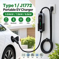 类型 1 J1772 电动汽车壁挂式充电器 FCC RoHS 3.8kW 7.6kW 9.6kW 16A 32A 40A 240V APP WiFi 蓝牙 定时器 IP65 IK10 OEM ODM 供应商