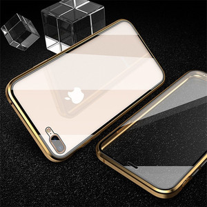 เคสโทรศัพท์มือถือ <span class=keywords><strong>iPhone</strong></span> X Xr Xs <span class=keywords><strong>11</strong></span> 12 13 14 15 16 17 Plus Pro Max  แบบใส  วัสดุกระจกนิรภัย  ขอบอะลูมิเนียมแม่เหล็ก - Product Image 4