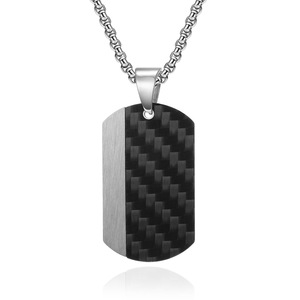 Fibre de carbone croix religieux protestant chrétien étanche sans ternissement en acier inoxydable bijoux pendentif colliers pour hommes hommes - Product Image 3