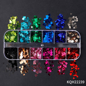 12 Tấm Miếng Dán Móng Tay Nghệ Thuật 3D Hộp Trang Trí Móng Tay Nghệ Thuật Tự Dính Miếng Dán Móng Tay Lấp Lánh Nghệ Thuật Hình Bướm Trái Tim - Product Image 5