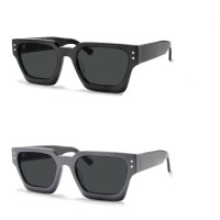 2023 nouvelle tendance Vintage rectangulaire lunettes de soleil polarisées pour hommes et femmes carré acétate planche cadre lunettes avec lentilles Tac
