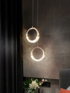 โคมไฟแขวนข้างเตียงขนาดเล็กสไตล์หรูหราทันสมัย โคมไฟติดผนังทรงกลมขนาดกลางสำหรับห้องนอน - Product Image 5