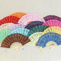 Éventail en dentelle de bambou, accessoires de photographie de mariage, éventails pliants pour la danse, style chinois, cadeau, décoration de fête