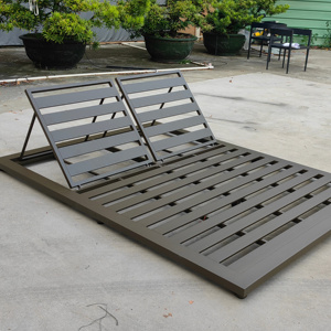 Chaise longue de jardin en aluminium <span class=keywords><strong>blanc</strong></span>, style minimaliste, double réglage, pour extérieur, hôtel, salon, <span class=keywords><strong>piscine</strong></span>, plage - Product Image 6