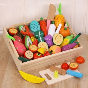 Juego de Juguetes de Madera para Cortar Frutas y Verduras, Juego de Imitación para la Educación Temprana, Comida de Juguete para Niños - Product Image 2