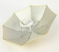 Casquette parapluie pour enfants en polyester argenté mains libres, protection solaire et pluie, avec impression de logo pour cadeaux d'affaires