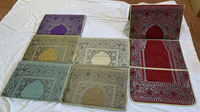 Tapis de prière musulman de Dubaï à dossier, en polyester tissé carré, antidérapant, résistant à la corrosion, pliable, à poils moyens, 70x110cm, très vendu