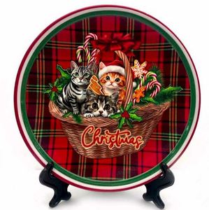 Promotional <b>Ceramic</b> <b>Plate</b> Home Decor Souvenir Gifts Customized Christmas Ornament - Product Image 4