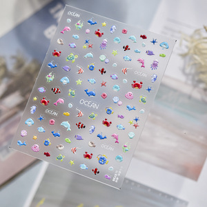 Pegatinas <span class=keywords><strong>de</strong></span> <span class=keywords><strong>Uñas</strong></span> 5D TSZS con Diseño <span class=keywords><strong>de</strong></span> Playa, Océano y Mar, Lindas Calcomanías Adhesivas para <span class=keywords><strong>Uñas</strong></span> con Dibujos Animados <span class=keywords><strong>de</strong></span> Peces, Delfines, Frutas, Helados y Conchas - Product Image 2