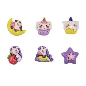 Funda para teléfono móvil DIY de dibujos animados Pony Star Moon y accesorios para el cabello hechos a mano resina Navidad ocasión crema pegamento Material paquete - Product Image 5