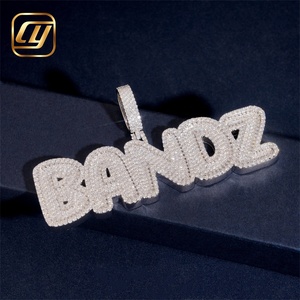Colgante CHOYUE de Plata de Ley 925 con Diamantes Cultivados en Laboratorio, Joyería Hip Hop Personalizada, Colgante con Letra de Diamantes Cultivados en Laboratorio para Hombre - Product Image 1
