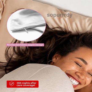 Custom Logo 100% Mulberry <strong>Slip</strong> <strong>Silk</strong> with Gift Box 6A Satin <strong>Silk</strong> <strong>Pillowcase</strong> With Zipper Wrinkle Resistant Comfortable <strong>Pillowcase</strong> - Product Image 3