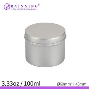 1oz 20oz 3oz 4oz Decorative Gold Silver Soy Wax Candle Cans Container Metal Tin Box Custom Round Metal Tin Candle Jars