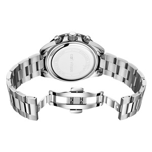 Wholesale men's watches multi-functional luminous <b>waterproof</b> quartz business <b>wristwatch</b> with steel strap - Product Image 4