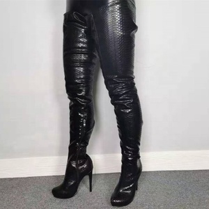 Wholesale Big Size 47 Platform Sexy Print Side Zip Women Over Knee High Boots <b>Round</b> <b>Toe</b> Thin High Long for Lady - Product Image 1