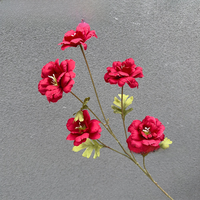 Bunga Hibiscus Sutra Buatan 5 Tangkai Grosir, Flora Mallow Tropis Sutra Premium untuk Dekorasi Pernikahan, Pesta, Rumah, dan Taman
