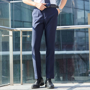 Slim-free couleur unie manteau pantalon hommes costume bureau femmes Cargo formel pantalon Chinos <span class=keywords><strong>lin</strong></span> affaires pantalon hommes - Product Image 6