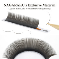 Cils magnétiques NAGARAKU Charcoal Flat Ellipse, à pointes fendues, doux, naturels, légers, couleur mate gris.