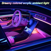 Éclairage d'ambiance intérieur de voiture RGB, bande LED synchronisée avec la musique, fibres optiques, 18-en-1, certifié CE