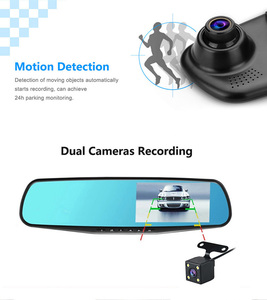 Junsun — caméra de tableau de bord hd 1080p, dashcam, double objectif, enregistreur vidéo pour voiture, 4.3 pouces, écran miroir, 140 degrés, livraison directe - Product Image 5