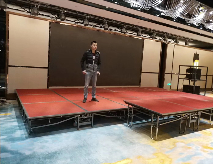 Portable Mobile Folding Event Stage Platform with Wheels for Hotel